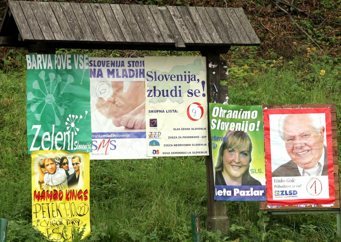 Plakat Zelenih Slovenije za državnozborske volitve leta 2004. Foto: BoBo Plakat Zelenih Slovenije za državnozborske volitve leta 2004. Foto: BoBo