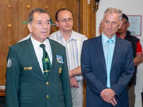 Janez Gregorič, predsednik območne zveze veteranov vojne za Slovenijo Domžale in Miran Dolenec, vodja Oddajnikov in zvez RTV Slovenija Foto: Adrian Pregelj RTV SLO