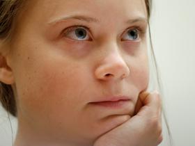 A book on Greta Thunberg on sale in Slovenia