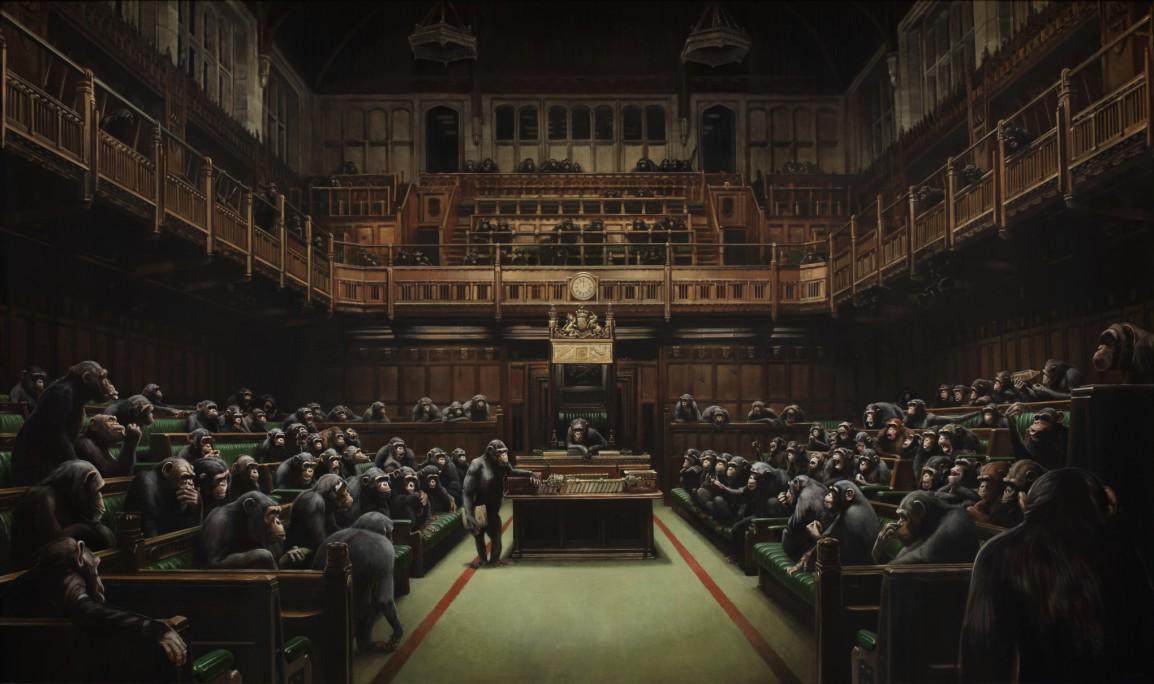 Banksy: Devolved Parlament (2009). Foto: Sotheby's Banksy: Devolved Parlament (2009). Foto: Sotheby's