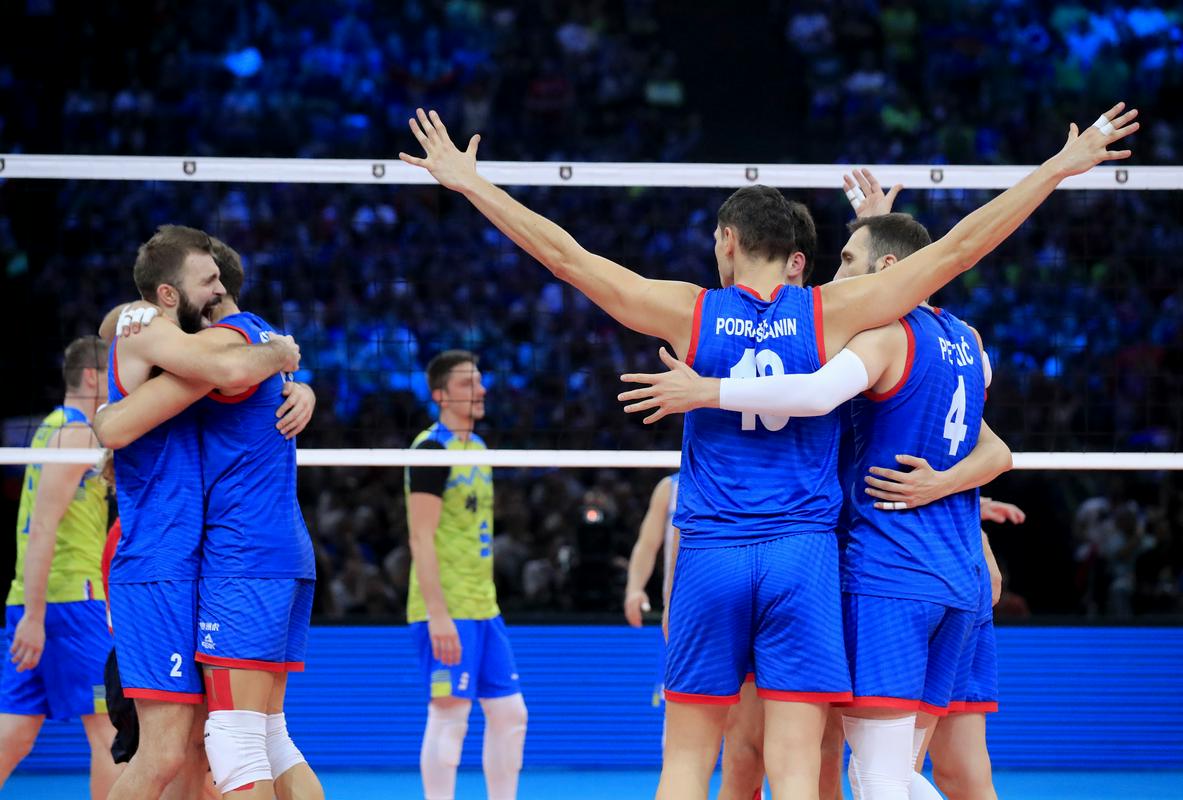 Ni se ponovil scenarij evropskega prvenstva v košarki 2017, tokrat je Srbija v finalu ustavila Slovenijo in tretjič postala evropski prvak v odbojki. Tako kot v polfinalu proti Francozom je bil najučinkovitejši srbski igralec Aleksandar Atanasijević (22 točk). Foto: AP Ni se ponovil scenarij evropskega prvenstva v košarki 2017, tokrat je Srbija v finalu ustavila Slovenijo in tretjič postala evropski prvak v odbojki. Tako kot v polfinalu proti Francozom je bil najučinkovitejši srbski igralec Aleksandar Atanasijević (22 točk). Foto: AP