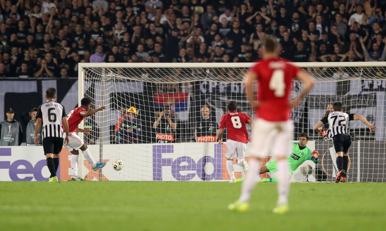 Anthony Martial je bil natančen z enajstih metrov. Foto: Reuters Anthony Martial je bil natančen z enajstih metrov. Foto: Reuters