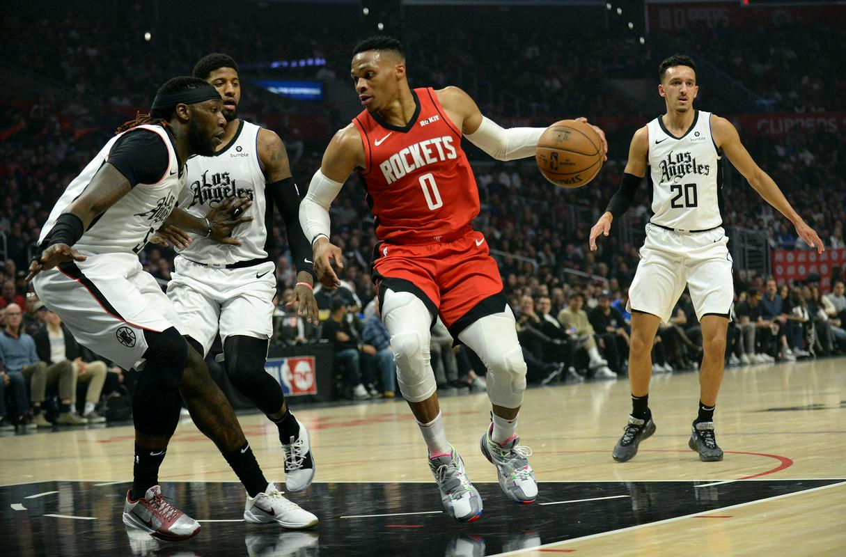 Russell Westbrook je blestel v Los Angelesu. Foto: Reuters Russell Westbrook je blestel v Los Angelesu. Foto: Reuters