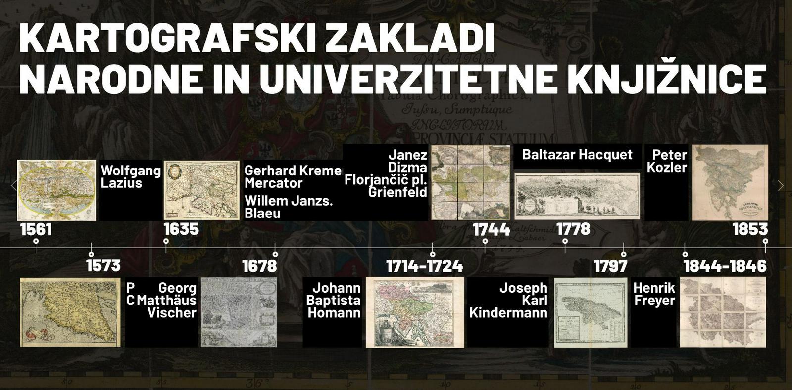 Priročna časovnica vam pomaga zemljevide urediti tudi po časovni komponenti. Foto: NUK Priročna časovnica vam pomaga zemljevide urediti tudi po časovni komponenti. Foto: NUK