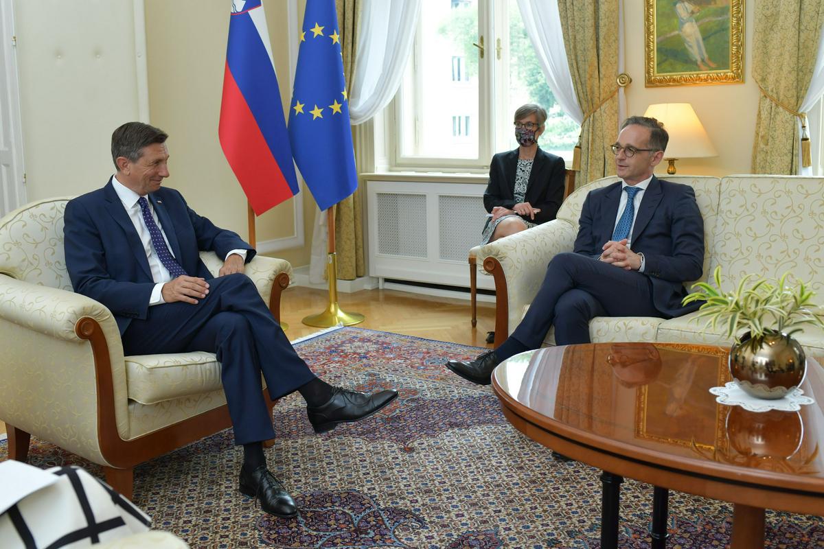 Tudi predsednik Slovenije Borut Pahor se je srečal z Maasom. Foto: Tamino Petelinšek/STA Tudi predsednik Slovenije Borut Pahor se je srečal z Maasom. Foto: Tamino Petelinšek/STA