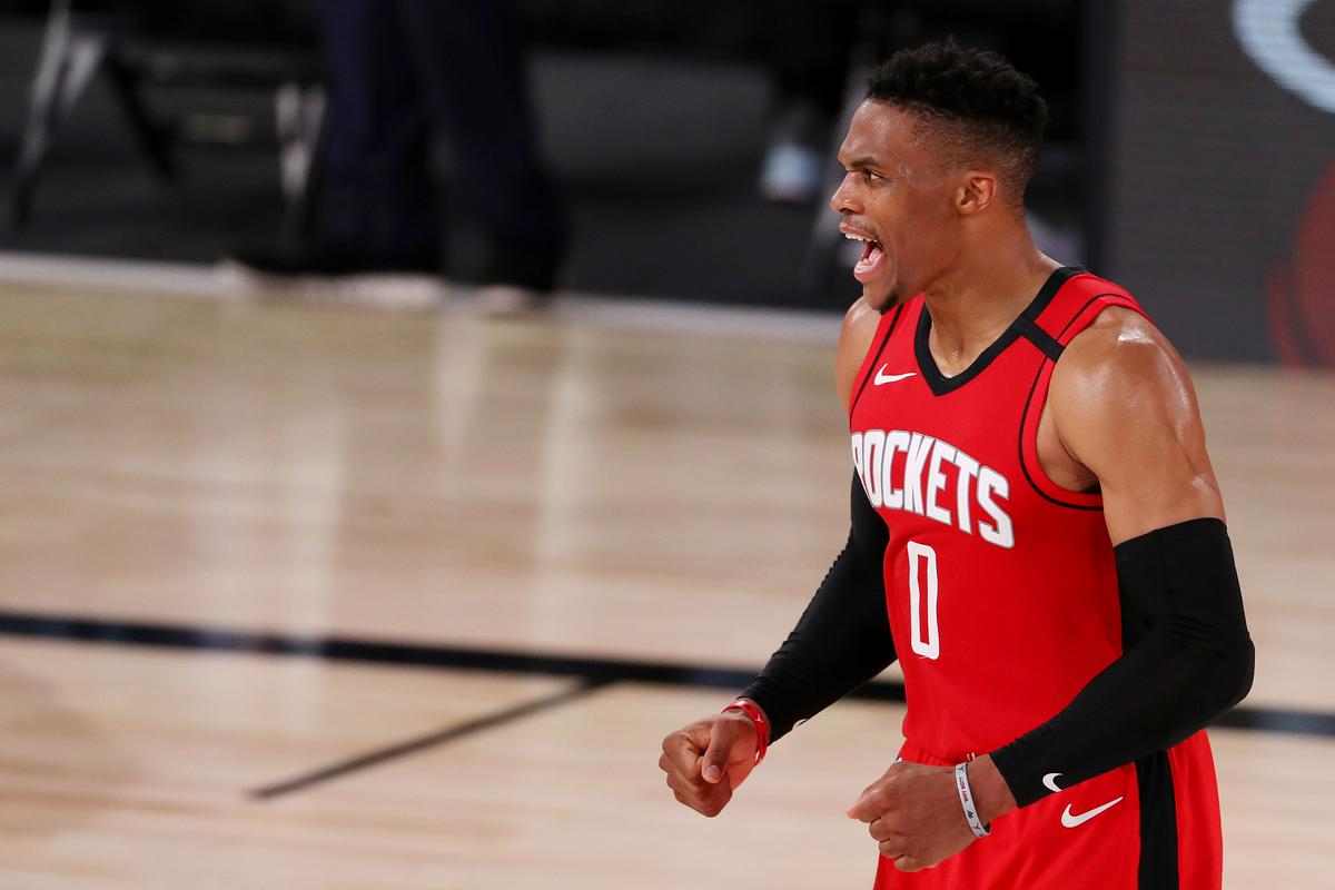 Russell Westbrook, ki je dosegel 31 točk, se je veselil prestižne zmage. Foto: Reuters Russell Westbrook, ki je dosegel 31 točk, se je veselil prestižne zmage. Foto: Reuters
