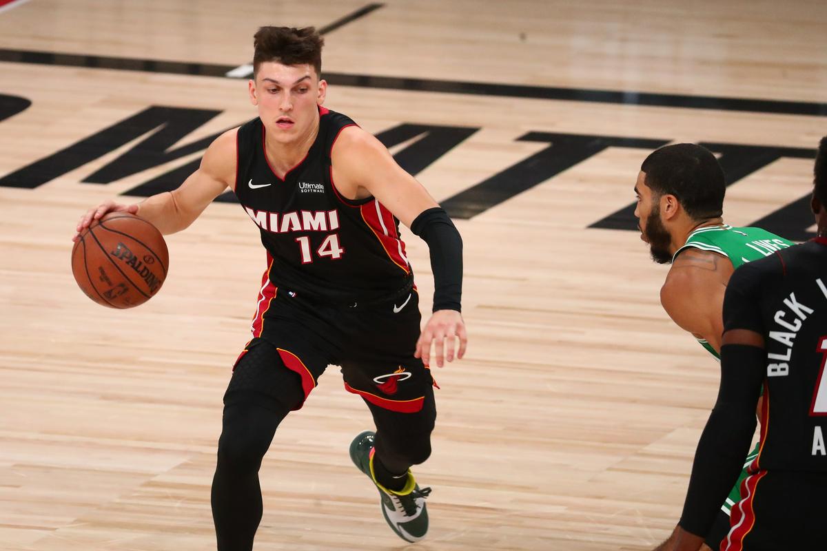 Tyler Herro je zadel polovico od desetih trojk Miamija. Foto: Reuters Tyler Herro je zadel polovico od desetih trojk Miamija. Foto: Reuters
