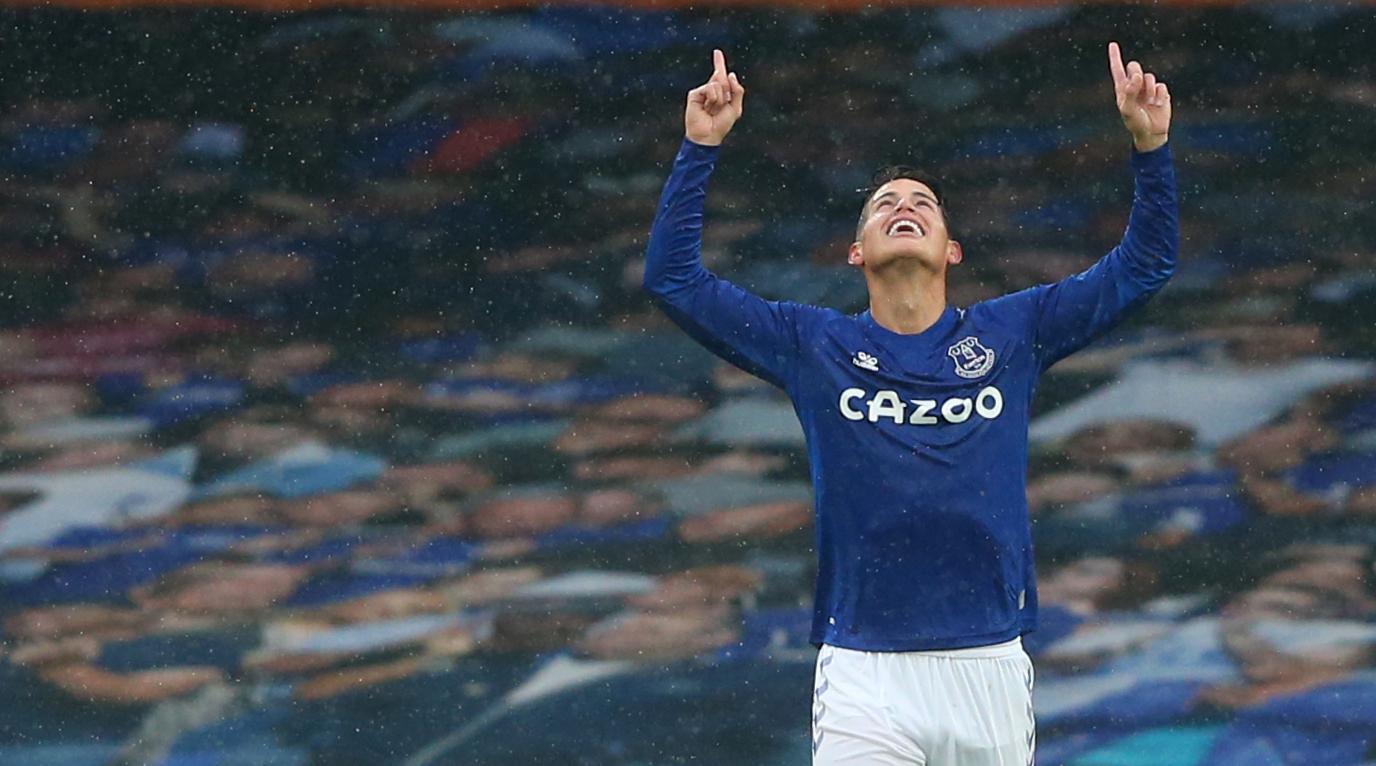 James Rodriguez je za Everton dosegel dva zadetka.  Foto: Reuters