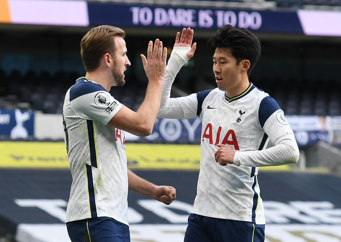 Naveza Kane-Son je zrežirala že 13 golov za Tottenham, kar je najučinkovitejša naveza Premier lige v tej sezoni. Foto: Reuters Naveza Kane-Son je zrežirala že 13 golov za Tottenham, kar je najučinkovitejša naveza Premier lige v tej sezoni. Foto: Reuters