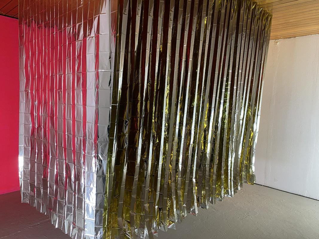 V galerijo je Lea Topolovec skozi množenje zaves vnesla proces, predvsem pa nepredvidljivo akcijo v prostoru. Foto: Nadina Štefančič V galerijo je Lea Topolovec skozi množenje zaves vnesla proces, predvsem pa nepredvidljivo akcijo v prostoru. Foto: Nadina Štefančič